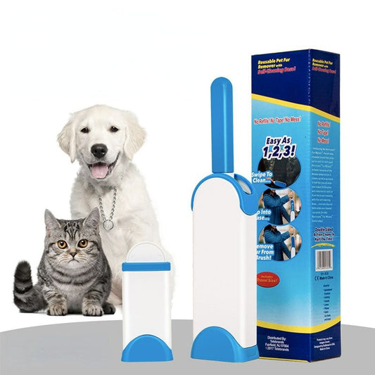 Pet Hair Remover for Couch Furniture Clothing Car Seat Carpet Pet Bed Fur Lint Brush Fur Remover Fur Lint Removal Dog Hair Remover Cat Hair Remover Double-Sided Brush Self-Cleaning Base 2-piece set