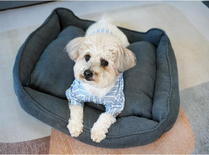 Dog Bed Washable Medium Dog Cat Sofa Bed Super Soft Rectangular Cuddle Pet Bed With Non-Slip Fluffy Bottom(Dark Gray, 20.8 * 15.7 * 6.7)