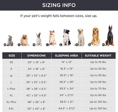 Dog Bed Washable Medium Dog Cat Sofa Bed Super Soft Rectangular Cuddle Pet Bed With Non-Slip Fluffy Bottom(Dark Gray, 20.8 * 15.7 * 6.7)