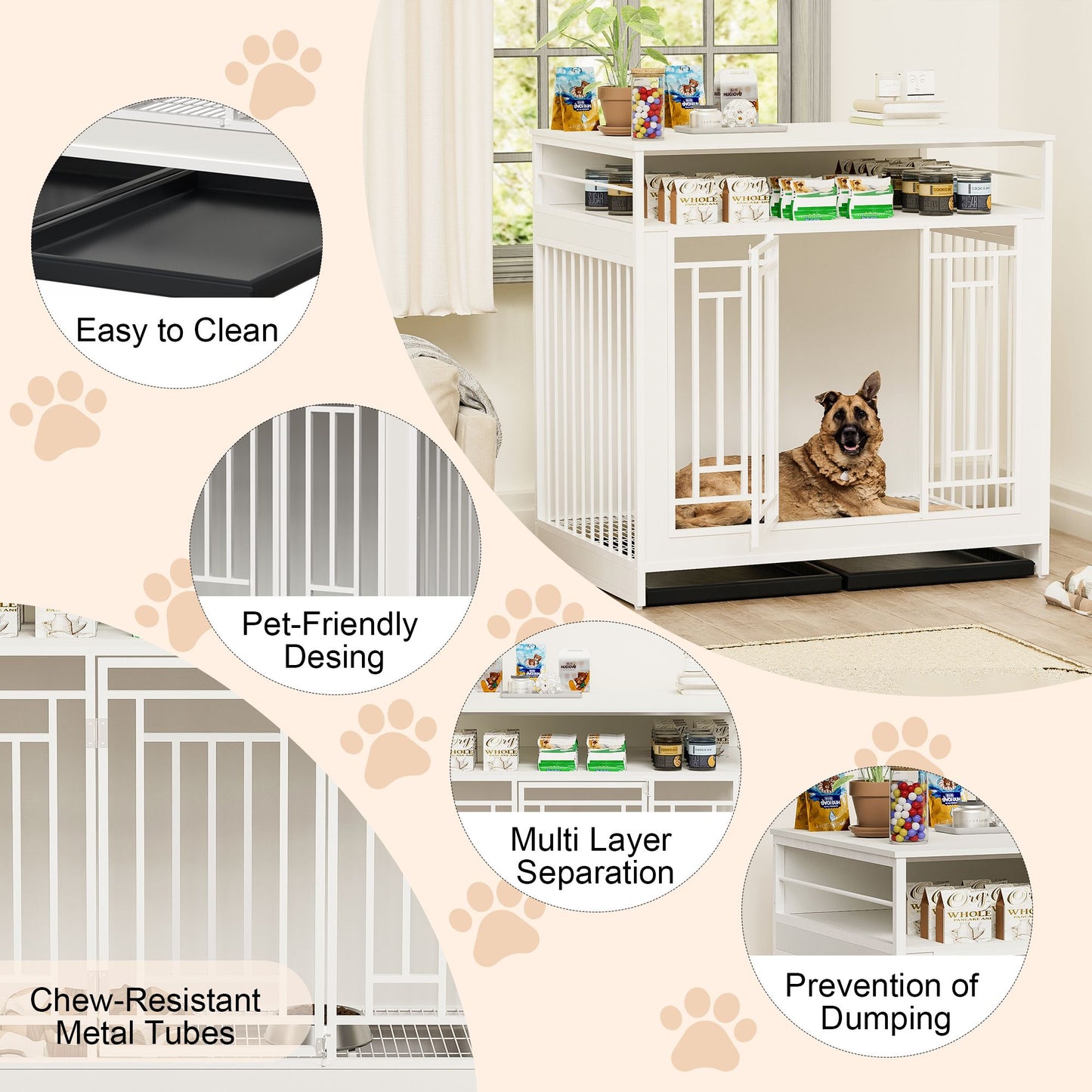 43.3 inch Dog Crate Furniture for Large Dogs