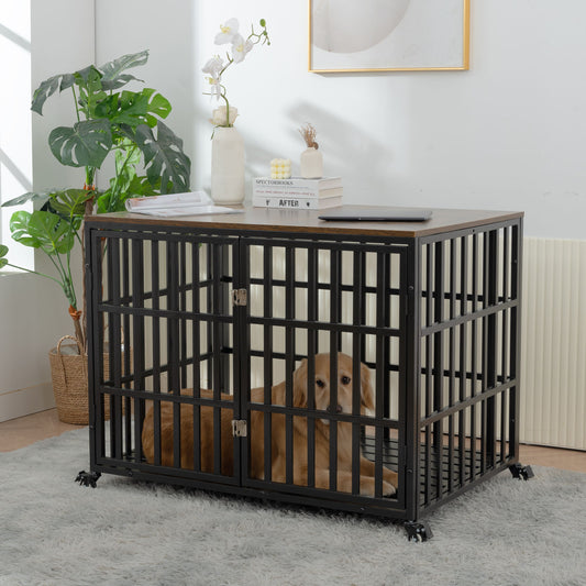 42" Heavy Duty Dog Crate for Large Medium Dogs