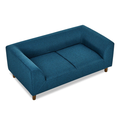 Pet sofa with backrest and armrests, modern rectangular pet sofa suitable for medium and large dogs, soft cushion comfortable dog sofa,-BLUE