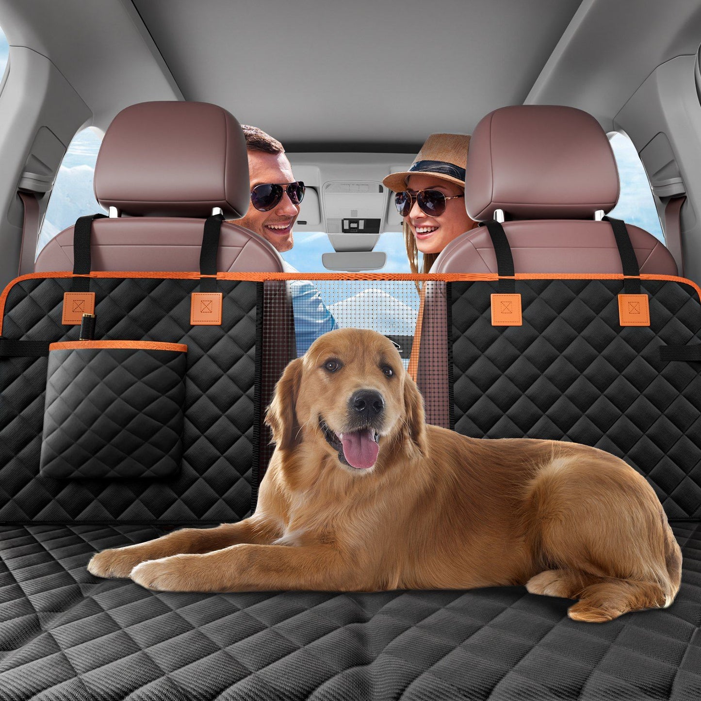 Dog Car Seat Cover for Back Seat Waterproof 600D for SUV