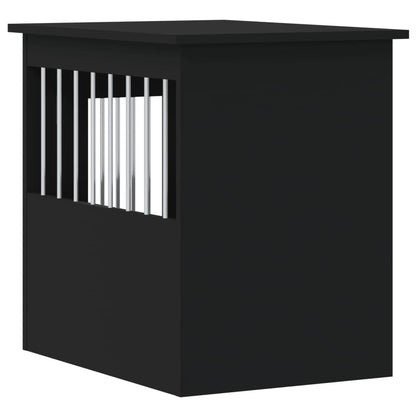 Dog Crate Furniture Black 17.7"x24.4"x23.2" Engineered Wood