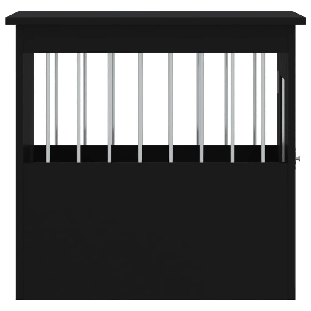 Dog Crate Furniture Black 17.7"x24.4"x23.2" Engineered Wood