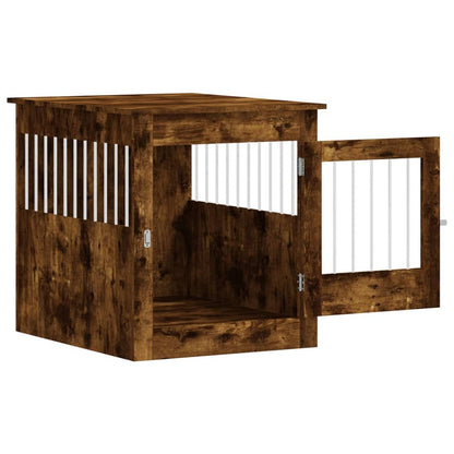 Dog Crate Furniture Smoked Oak 25.4"x31.5"x28" Engineered Wood