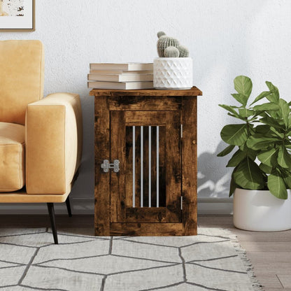Dog Crate Furniture Smoked Oak 17.7"x24.4"x23.2" Engineered Wood