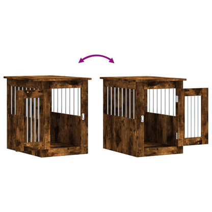 Dog Crate Furniture Smoked Oak 17.7"x24.4"x23.2" Engineered Wood